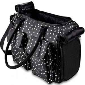 Black Polka Dot Tote Bag/dog carrier